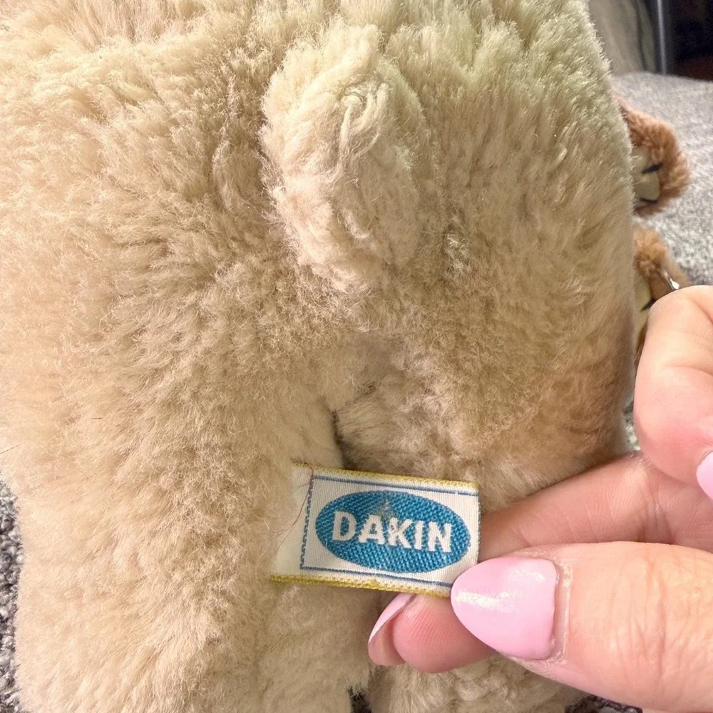 Vintage Dakin Teddy Bear 1984 Tan Plush Stuffed Animal Collectible 10 Inch